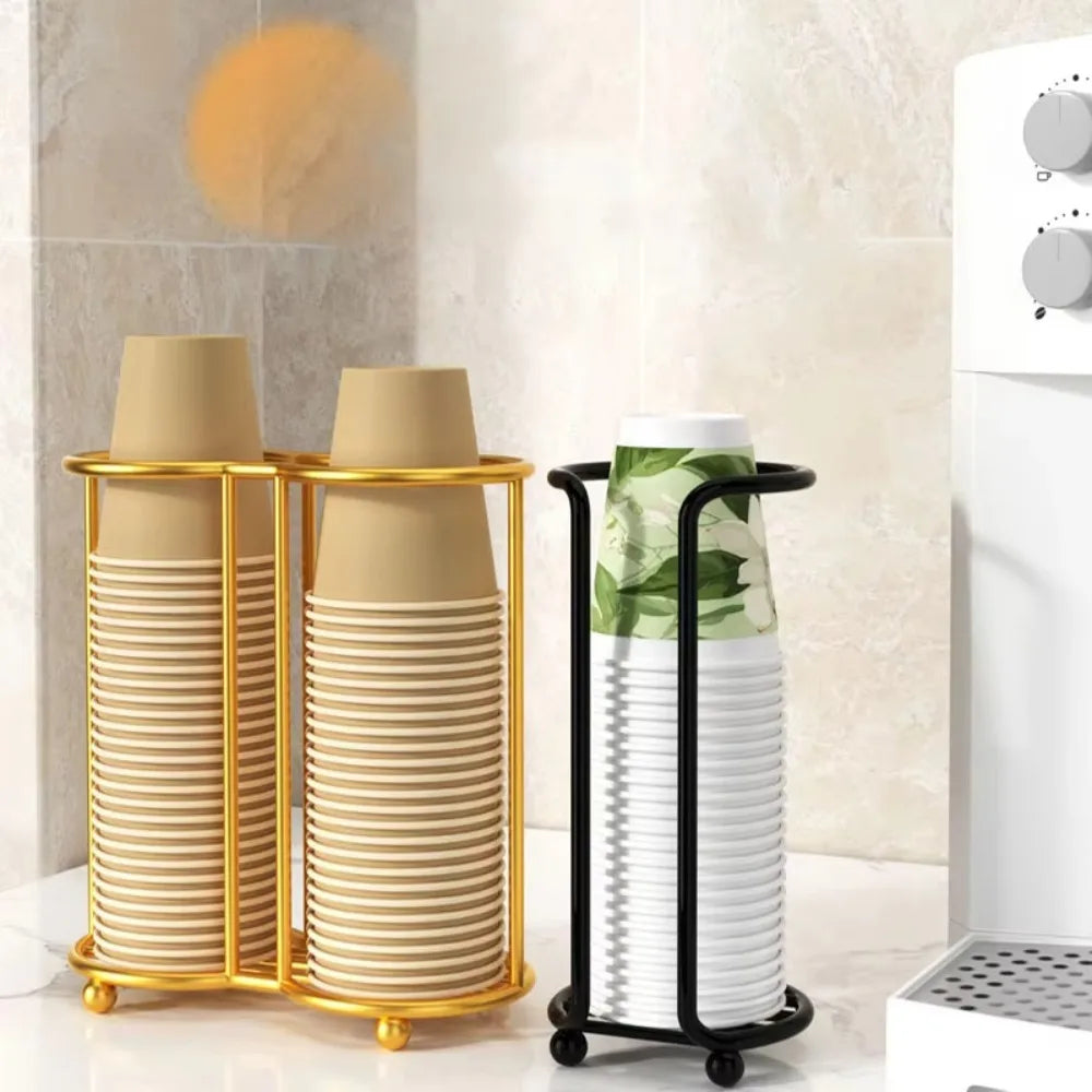 1pc Luxury Disposable Cup Storage Holder Water Tea Cups Dispenser Rack Shelf with Longer Stick Mug Display Stand Home Organizer Peaceful Pleasures Health and Wellness
