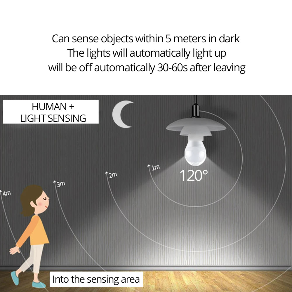 AC 85-265V 12W 15W 18W 20W B22 E27 Motion Sensor LED Light Bulb Human Infrared Sensing LED Lamp Auto ON/OFF Night Light for Home Peaceful Pleasures Health and Wellness
