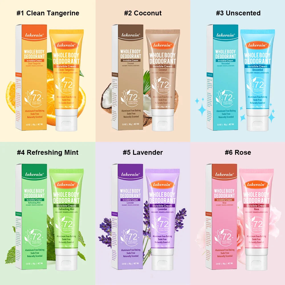 Whole Body Deodorant Deeply Improve Odor Refreshing Non-sticky Mild Formula Multiple Fragrances Creamy Texture Pre-Deodorant Peaceful Pleasures Health and Wellness