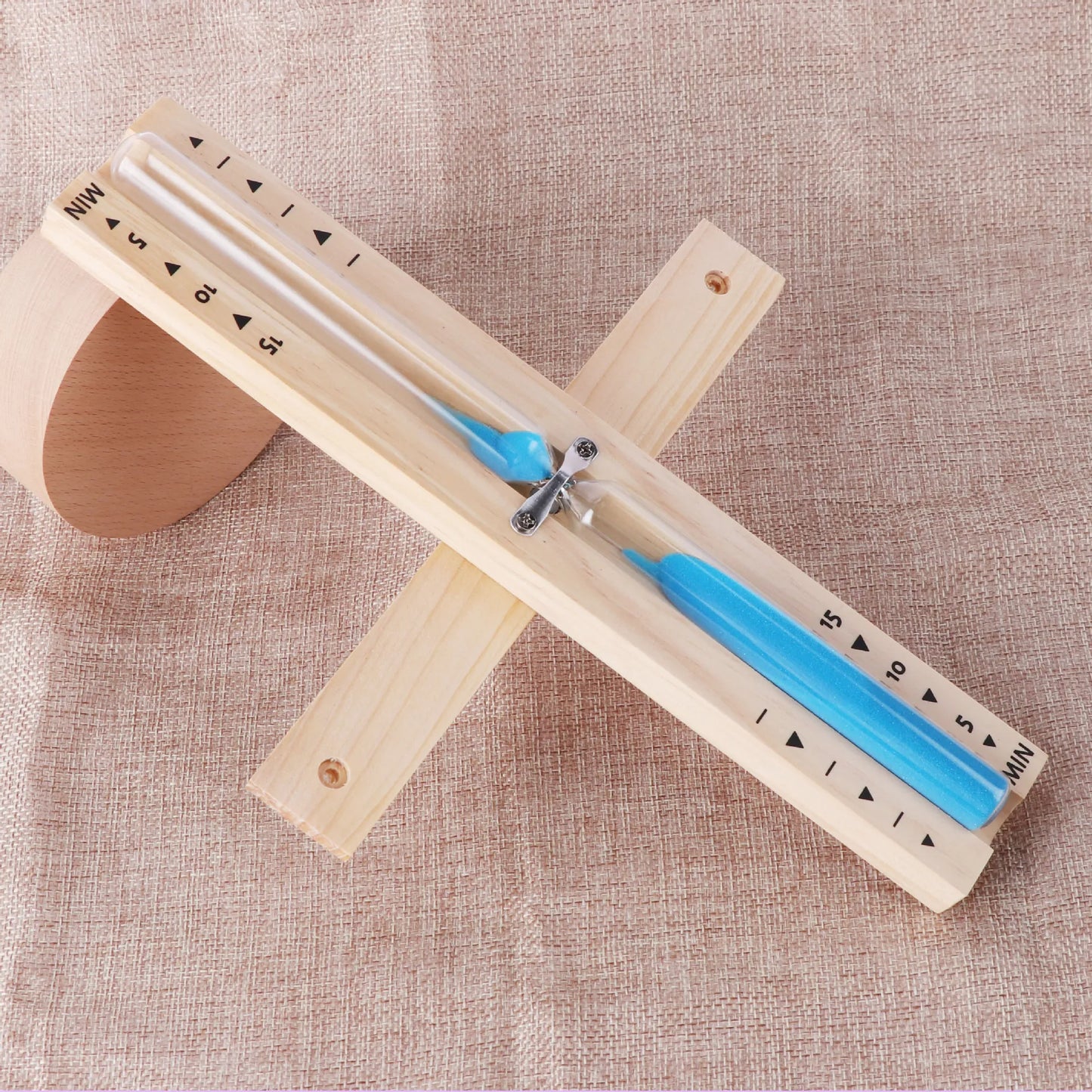 Wall Mounted Bathroom 15 Minute Hourglass Sand Timer Wooden Rotating Shower Timer Explosion Proof Glass Bathroom Decor Peaceful Pleasures Health and Wellness 30min-Blue