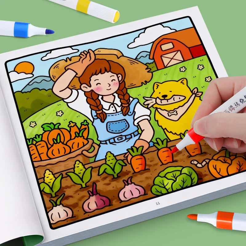 Children's Painted Painting Book Girl Moments Cute Comfy Coloring