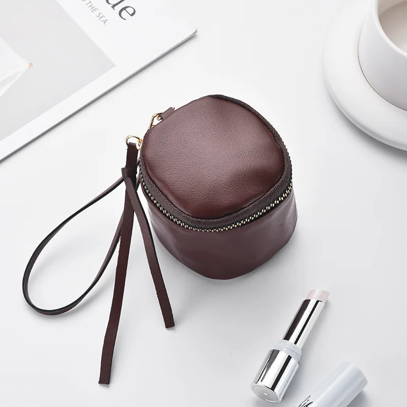 Vintage Coin Purse Cosmetic Bag – Waterproof PU Jewelry Organizer