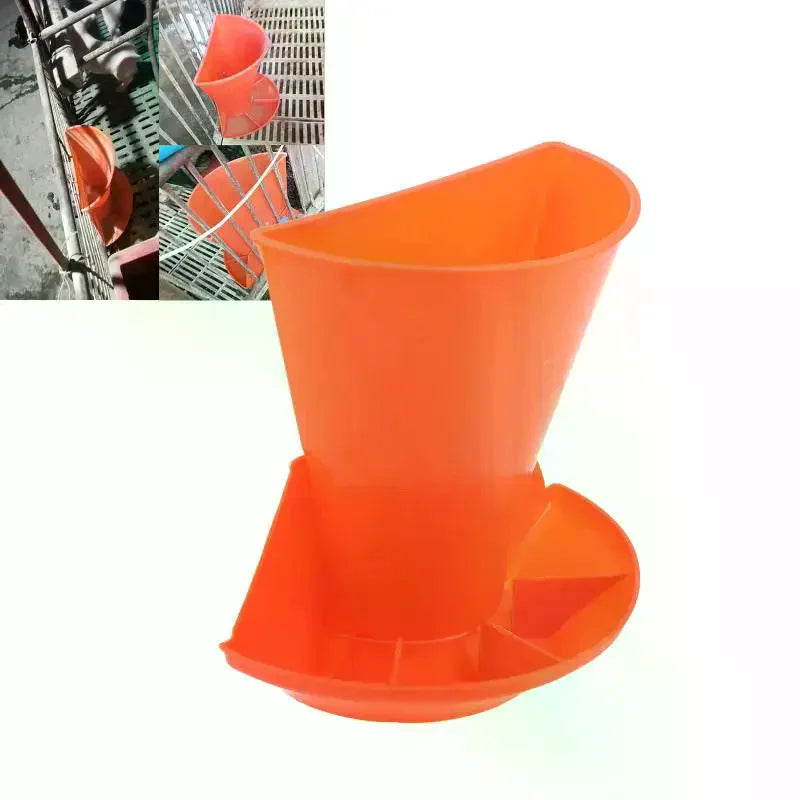 Wall-Mounted Piglet Feeding Bowl | Round Plastic Pig Feed Trough