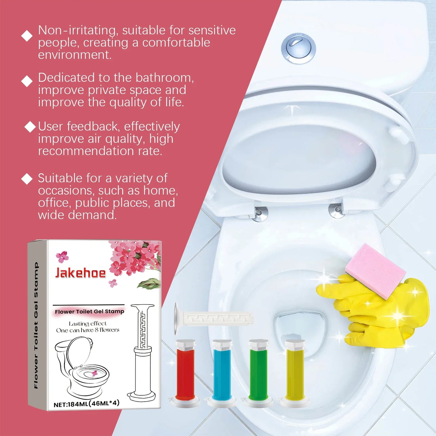 JAKEHOE Toilet Bowl Cleaning Gel – Odor Remover & Stain Fighter