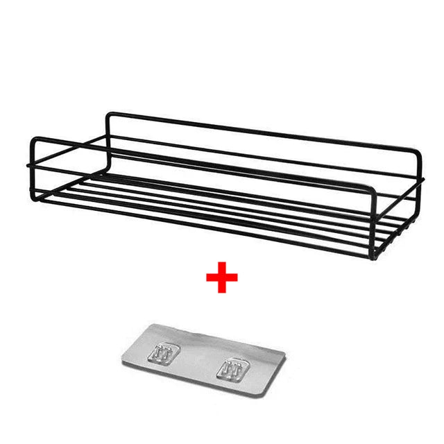 No-Drill Metal Wall Shelf | Bathroom & Kitchen Organizer