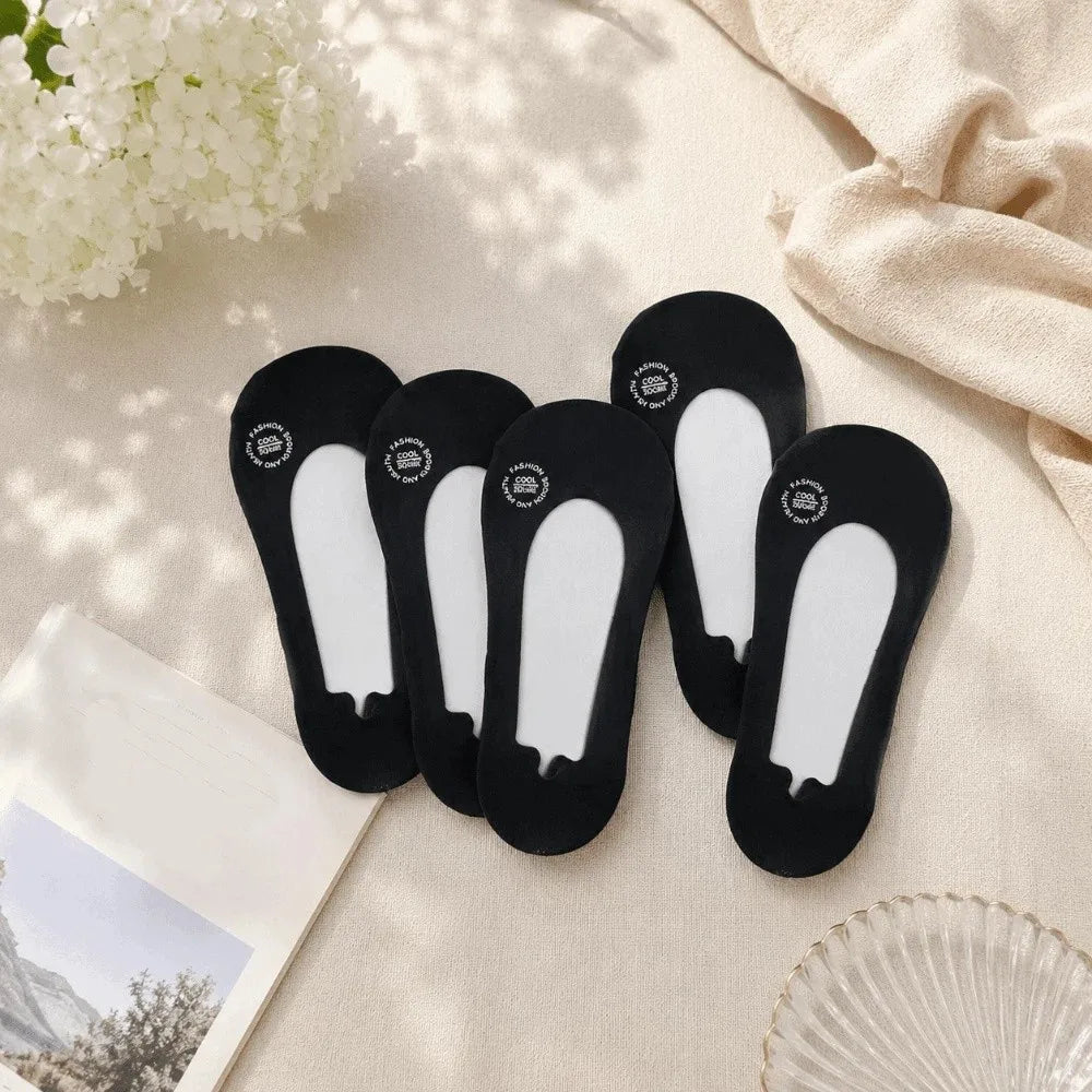 Women's Invisible No-Show Socks 5-Pack | Anti-Slip Mesh Boat