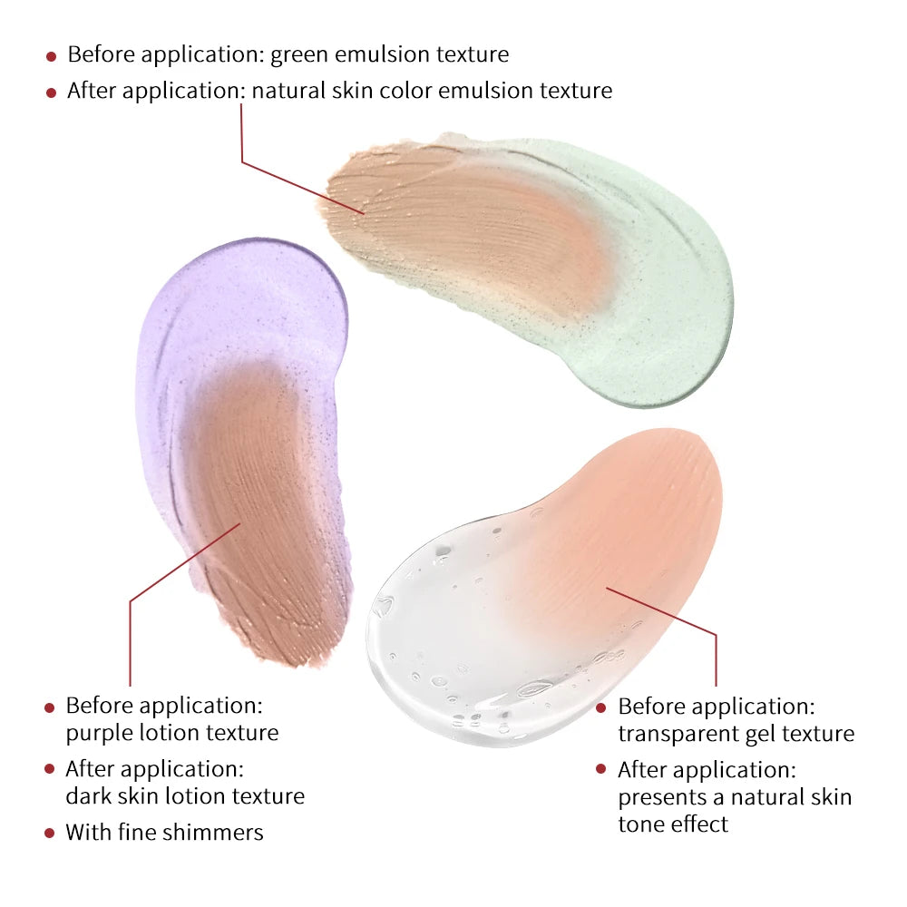 CC Red Correction Cream Liquid-Based Full Coverage Cream Waterproof Long-Lasting Correct Redness Foundation Korean Face Cosmetic Peaceful Pleasures Health and Wellness
