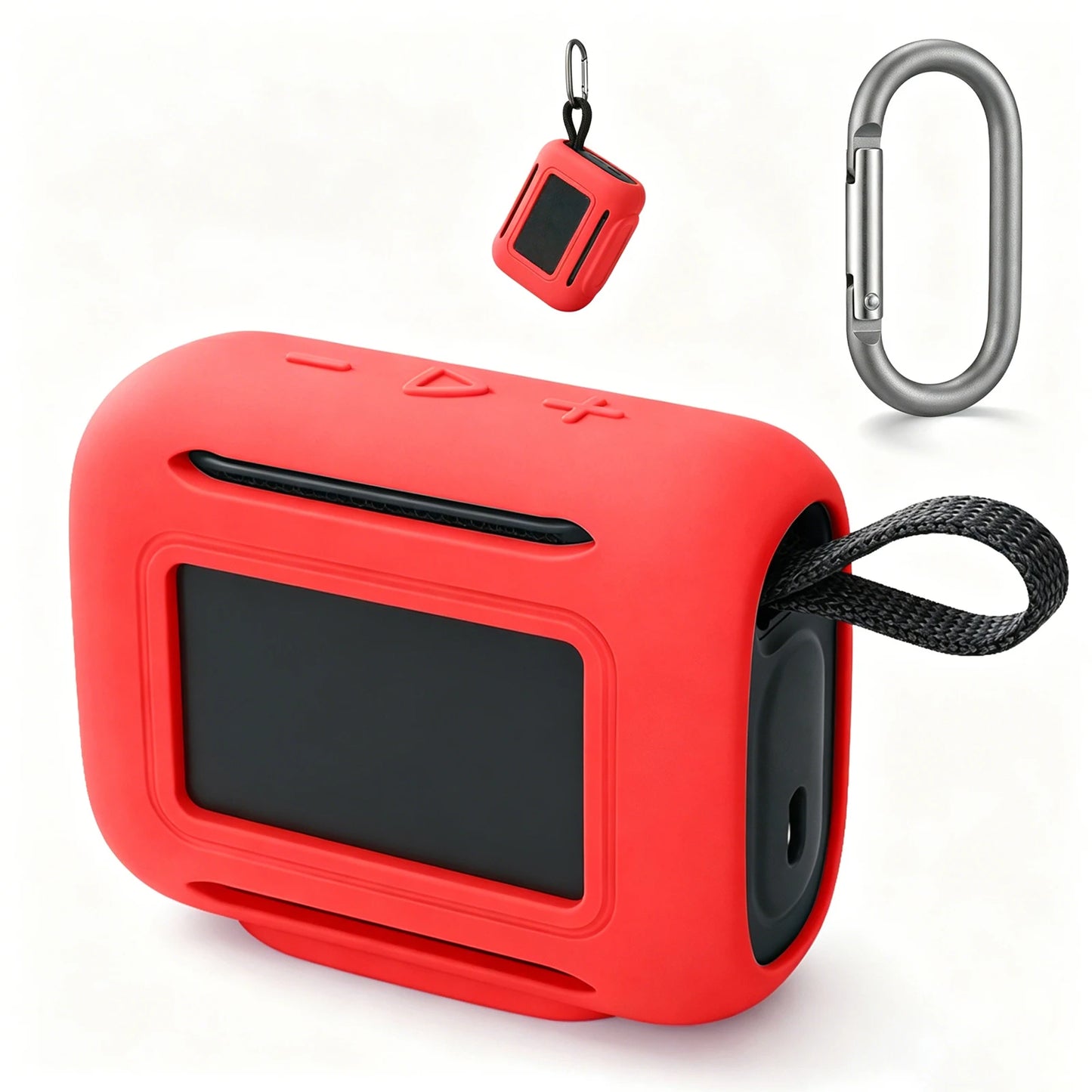 Protective Cover Compatible for Go 5 Portable BT Speaker Soft Skin Sleeve Protective Skin Case Shockproof with Carabiner Peaceful Pleasures Health and Wellness Red