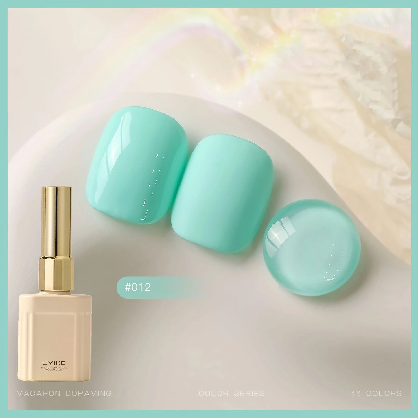 12-Color Macaron Gel Nail Polish Set – Pastel Jelly UV LED 15ml