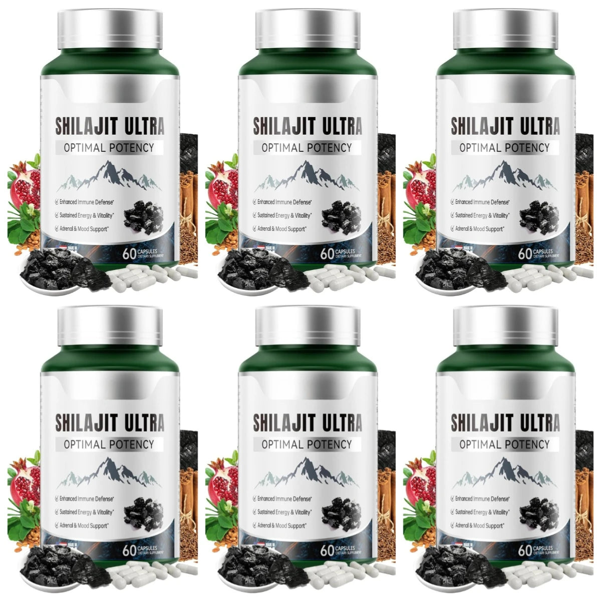 Shilajit Ultra Daily Energy & Vitality | L-Arginine 60 Caps