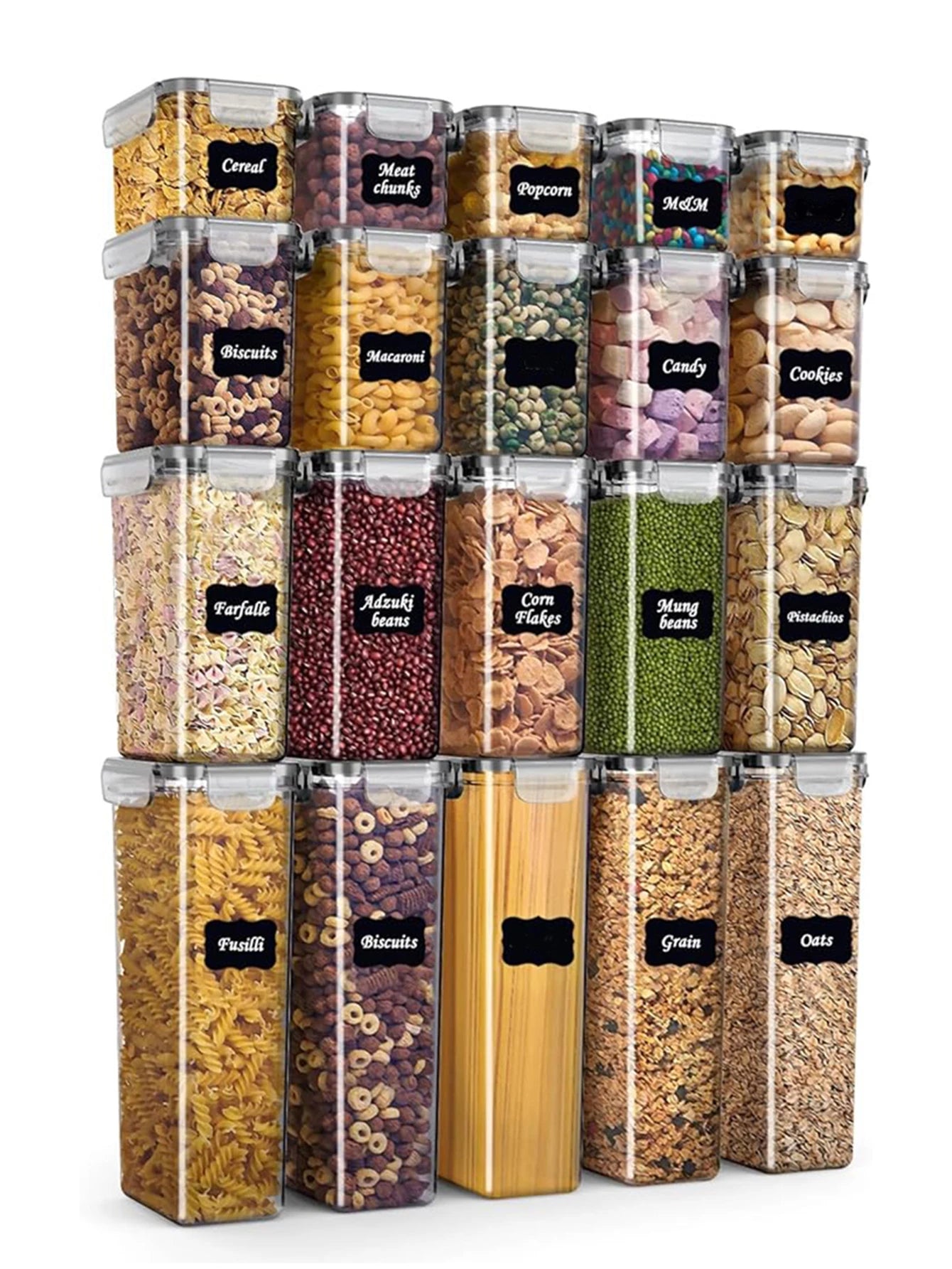 48-Piece Kitchen Storage Set — Sealed Pasta & Dry Food Containers Kitchen Storage Peaceful Pleasures Health and Wellness