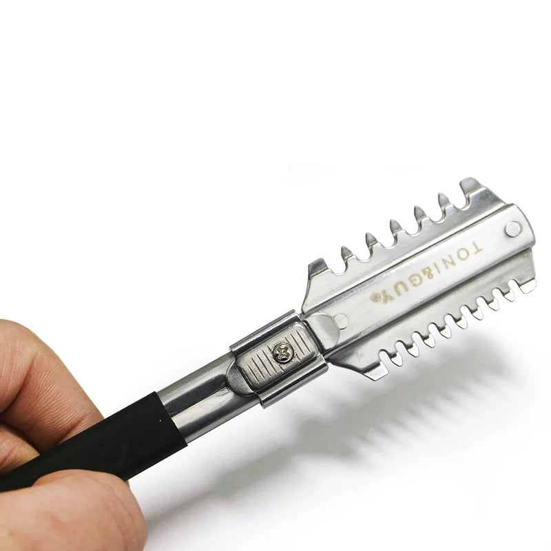 Barbershop Haircutting Double-Edge Razor Barber Stainless Steel Cutting Thinning Hair Shaver Pro Barber Styling Tool Accessories Peaceful Pleasures Health and Wellness