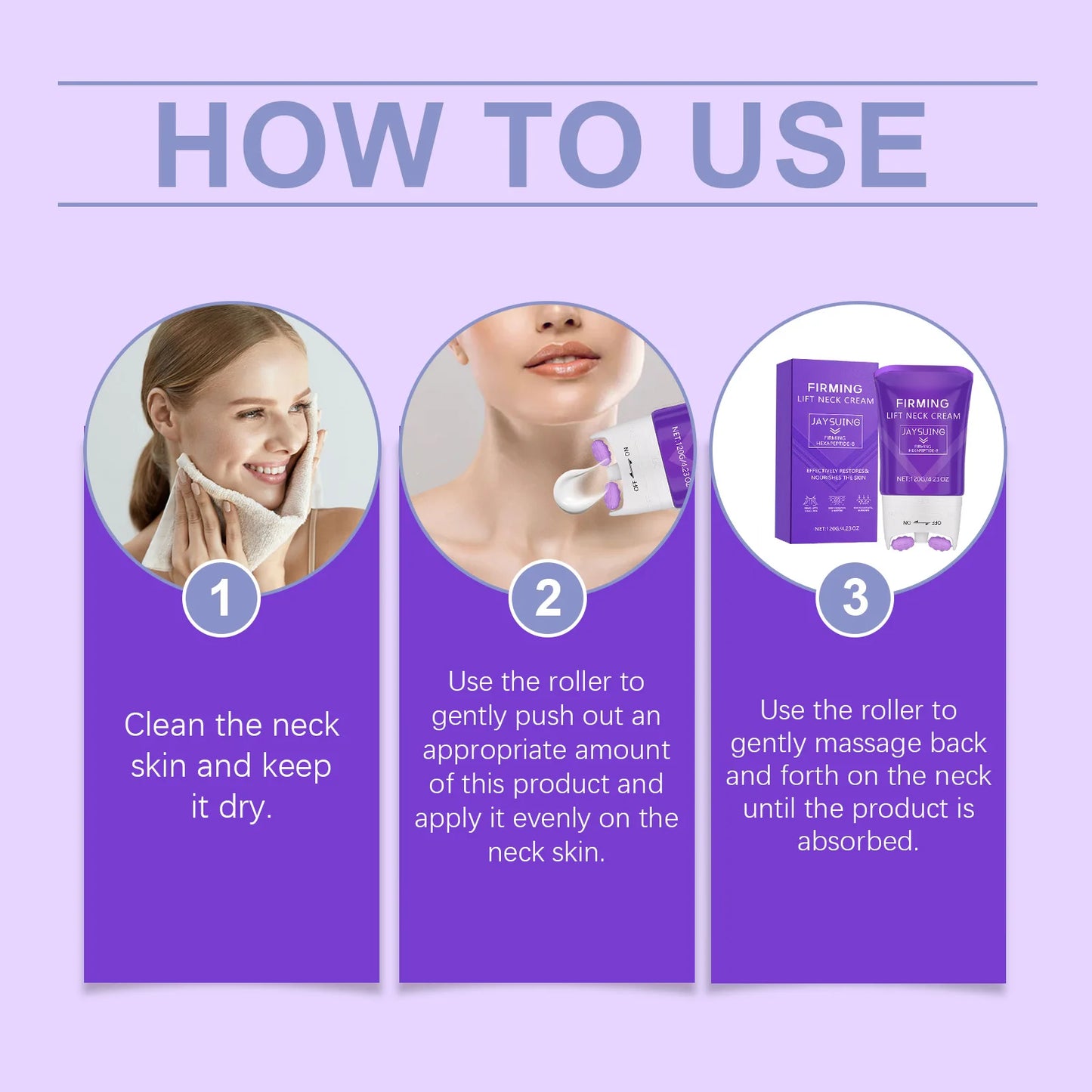 Jaysuing Neck Roller Cream Anti-Wrinkle Firming Lifting 120g