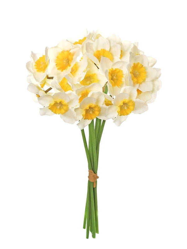 Silk Narcissus Artificial Flower Bouquet for Wedding & Home Decor