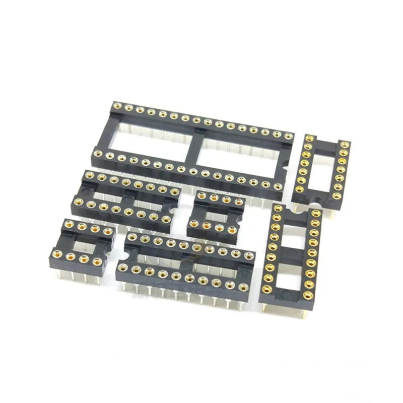 50PCS/Lot Round Hole IC Sockets Spacing 2.54mm Solder Type Socket Kit DIP6 DIP8 DIP14 DIP16 DIP18 DIP20 DIP24 DIP28 IC Connector Peaceful Pleasures Health and Wellness