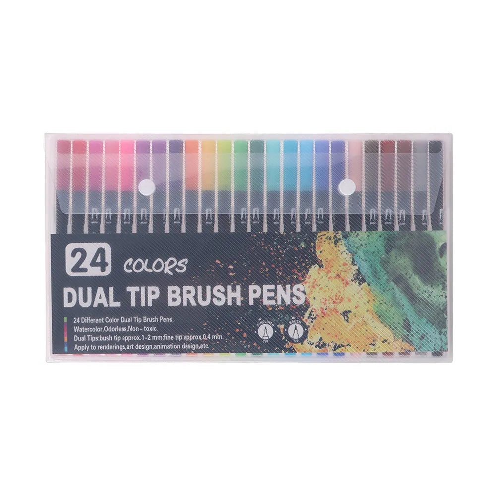 Cartoon Activity Color Painting Book Educational Paper Double-Sided Watercolor Pencil Digital Filling Hand Painted Peaceful Pleasures Health and Wellness 24 Colors