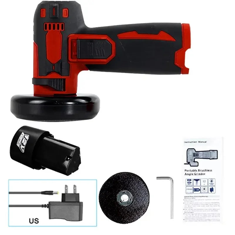 12V Rechargeable Mini Angle Grinder Cordless Grinding Machine,Portable Polishing Cutting Power Tool For Diamond Metal Tile Peaceful Pleasures Health and Wellness US Red