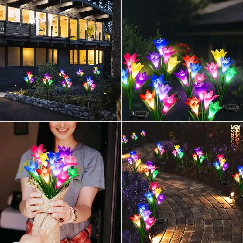Solar LED Lily Garden Stake Light – Waterproof Lawn Decor