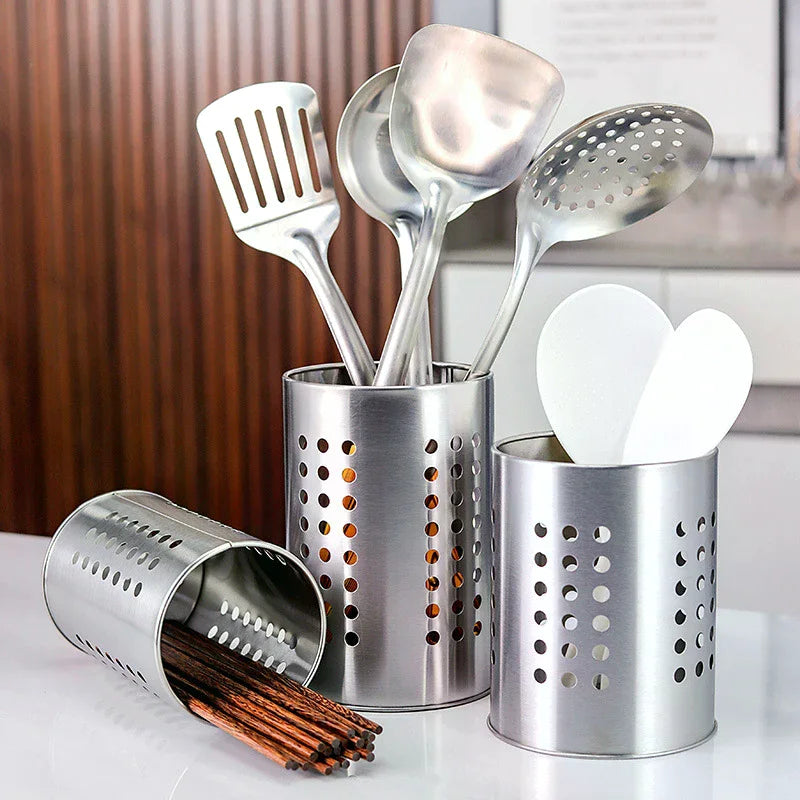 Stainless Steel Chopstick Holder & Utensil Caddy with Drain Holes