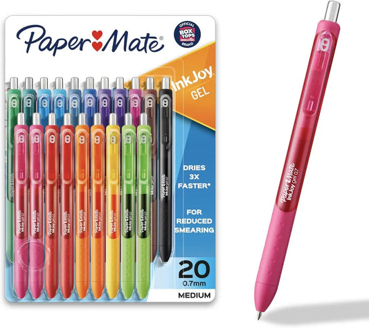 Colorful Gel Pens, 20 Count, Medium Point for Smooth Writing, School & Office Supplies Peaceful Pleasures Health and Wellness United States