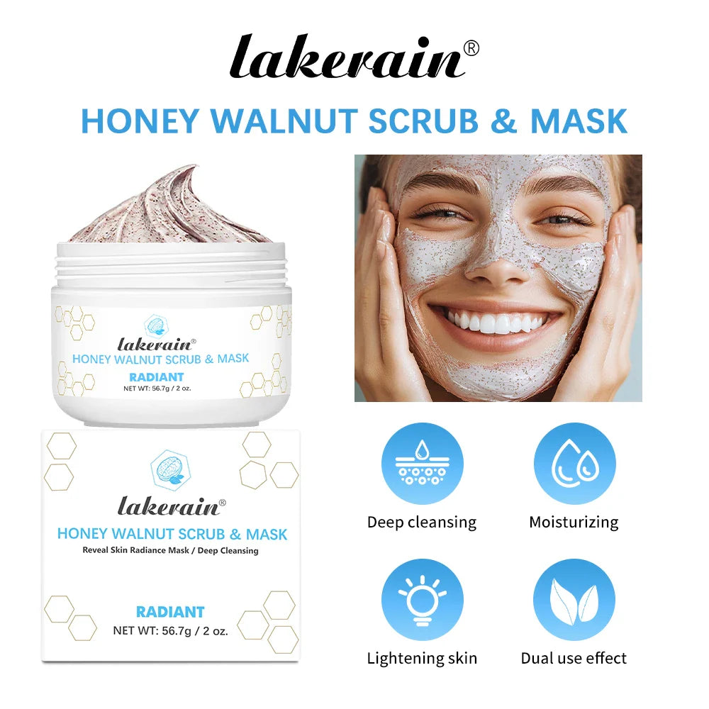 Honey Walnut Face Scrub & Mask – Exfoliating & Moisturizing