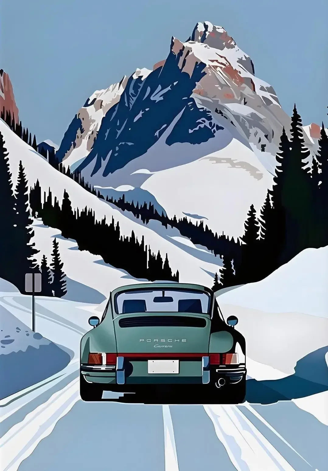 Painting Wall Art Painting Home Living Room Decor Classic 911 Alpine Drive Poster Vintage Alpine Tour Cartoon Print Canvas Peaceful Pleasures Health and Wellness 2 40x50cm No Frame