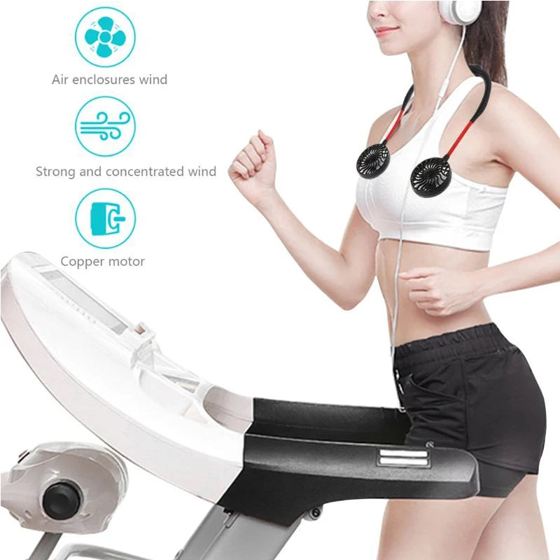 Neck Fan Portable Face USB Hands-Free Mini Wearable Sports Handheld Cooling Small New Fans Peaceful Pleasures Health and Wellness