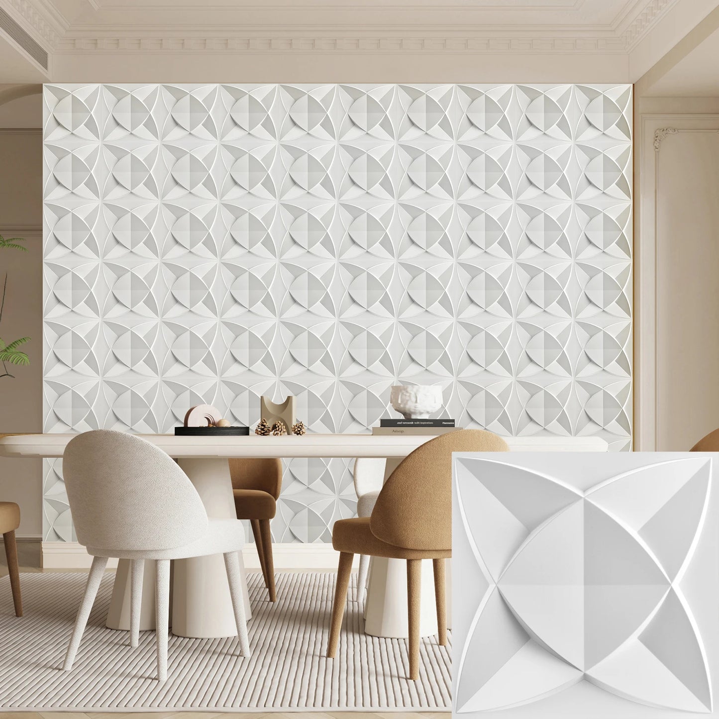 (pack of 12)Decorative 3D wall panel with diamond design, 30.48 cm x 30.48 cm Peaceful Pleasures Health and Wellness