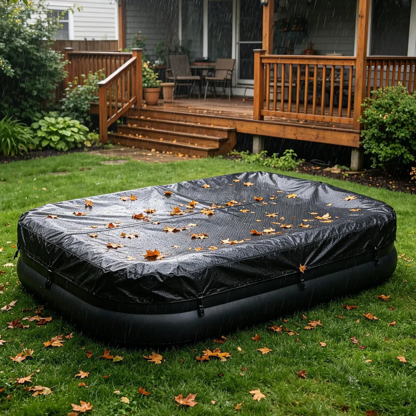Waterproof Pool Cover Dust-Proof Protector For Inflatable Pools, All-Season Outdoor Guard For Backyard Garden Lawn Peaceful Pleasures Health and Wellness