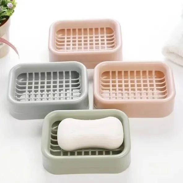 Home and daily necessities double-layer draining soap box, bathroom soap rack, soap drainage rack, bathroom storage small box Peaceful Pleasures Health and Wellness