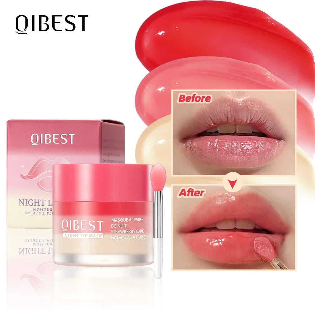 QIBEST Lip Sleeping Mask Soften Cracking Lip Dead Skin Remover Dry Lips Treatment Exfoliant for Lips Nourish Jelly Lip Mask Peaceful Pleasures Health and Wellness lip mask