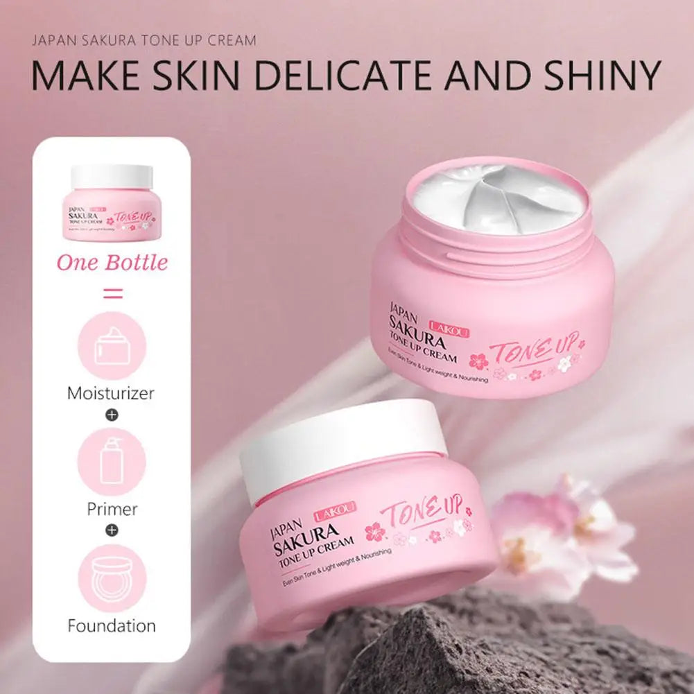 Facial Moisturizer Tone-up Face Cream,Sakura Essence Glow Moisturizer Hydrating Smooth Dry Skin Nourishing Skin Care 60g Peaceful Pleasures Health and Wellness