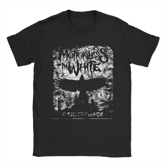 White Motionless T-Shirt Summer Band 100% Cotton T-Shirts For Men's Trendy Cool Casual Tshirt Short Sleeve Vintage Tops Peaceful Pleasures Health and Wellness 1 L