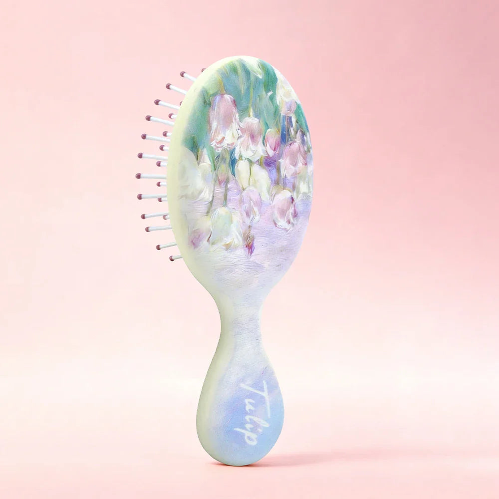 Mini Tulip Air Cushion Hairbrush – Anti-Static Detangling Travel Comb