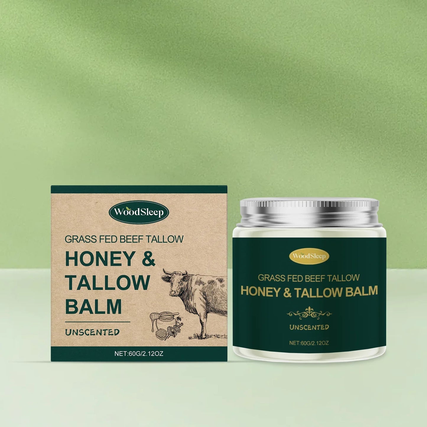 WOODSLEEP Beef Tallow & Honey Face Cream – 60g Moisturizer