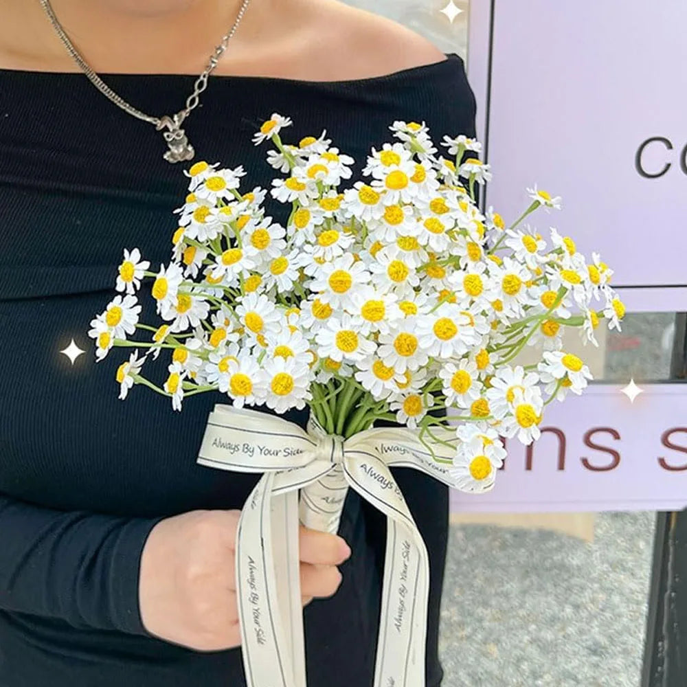 White Artificial Daisy Bouquets 36 Pcs Fake Spring Flowers Décor