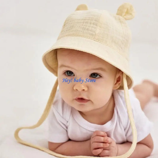Baby Wide Brim Sun Hat | Soft Breathable UPF Bucket Cap 3–12M Baby Sun Hat Peaceful Pleasures Health and Wellness