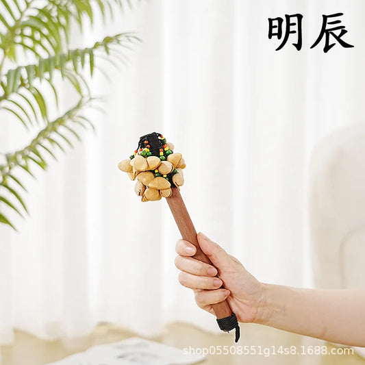 Wooden Handle Fruit Oleander Shell Bracelet Bell Dora Therapy Yoga Peaceful Pleasures Health and Wellness