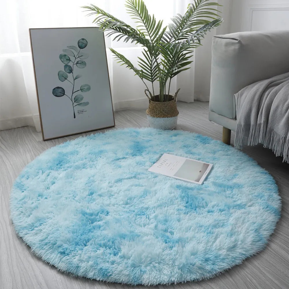 1X Circle Round Shaggy Rug Living Room Bedroom Carpet Floor Mat