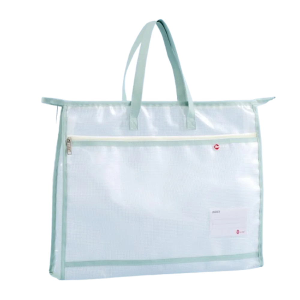 Clear A3/A4 File Storage Bag Thickened Multi-layer Zipper Pouch Bag Large Capacity Waterproof Data Document Bag File Holder Peaceful Pleasures Health and Wellness Mint Green-A3