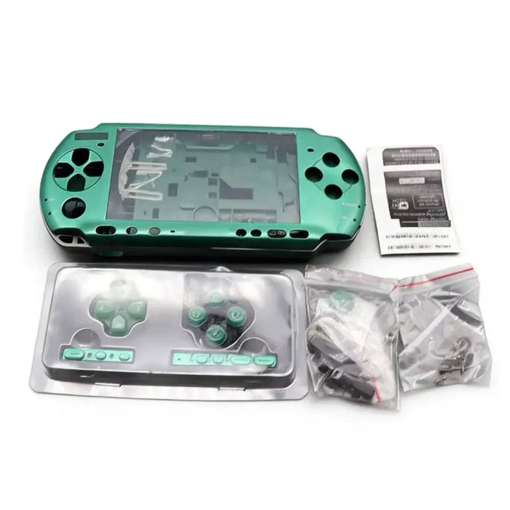 Full Replacement Housing Shell Kit for PSP 3000 Console Complete Case Cover With Buttons Screws DIY Repair Parts for PSP3000 03 Peaceful Pleasures Health and Wellness green