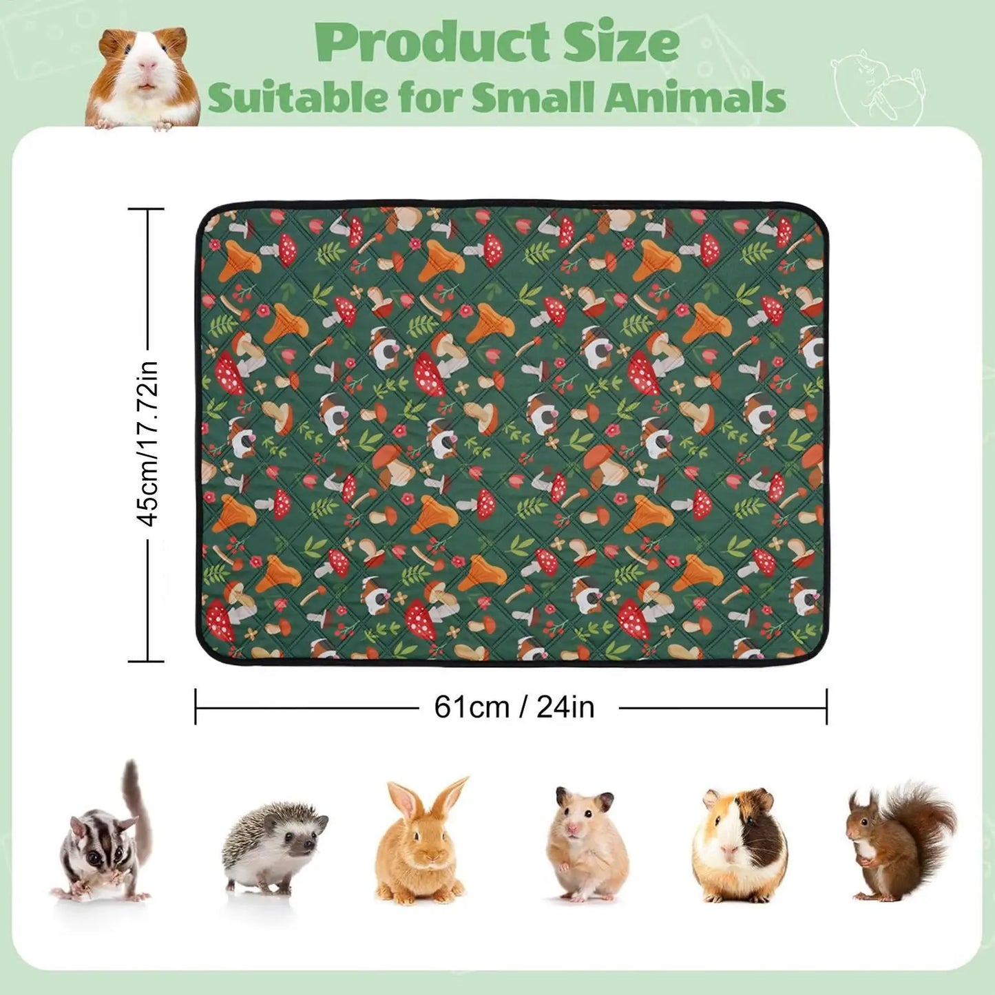 Washable Bunny Floor Mat | Reusable Small Animal Urine Pad