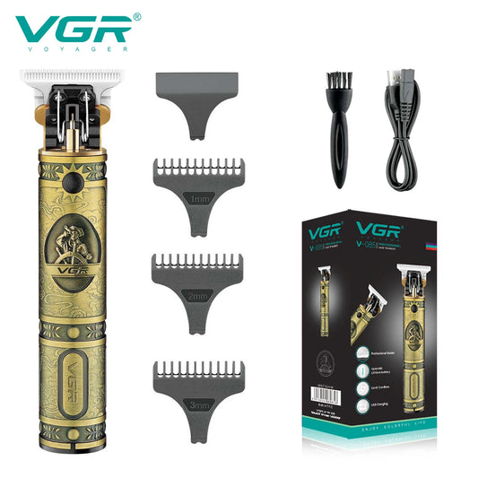 VGR 085 Hair Clipper Professional Rechargeable Personal Care Vintage Engraving Scissors T9 Trimmer USB Reduction Barber VGR Peaceful Pleasures Health and Wellness