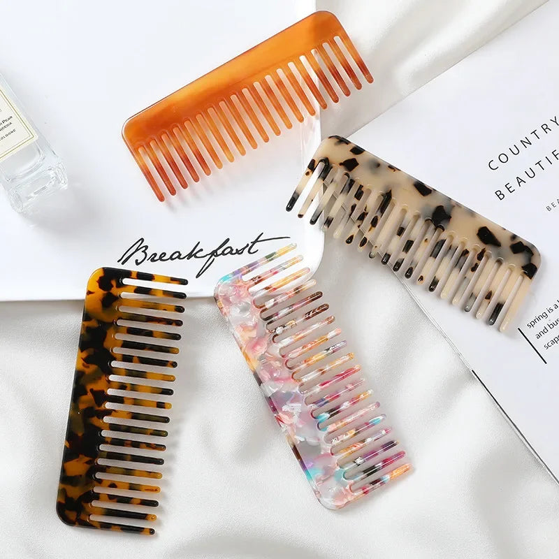 Wide Teeth Acetate Hair Comb – Anti-Static & Portable