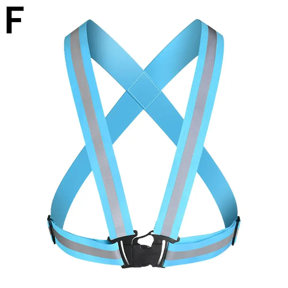 Reflective Safety Vest – Adjustable Night Running & Cycling Reflective Safety Vest Peaceful Pleasures Health and Wellness Sky blue