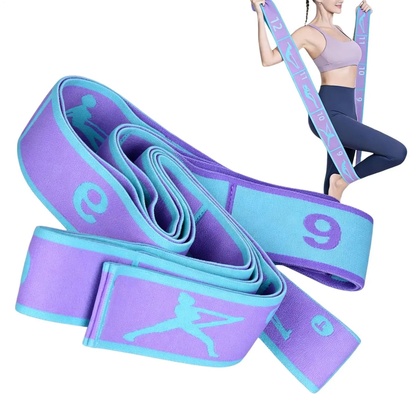 12-Grid Yoga & Dance Stretch Band | Elastic Resistance Strap