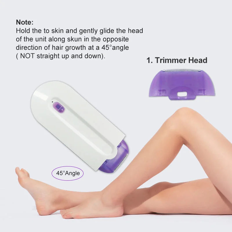 2-in-1 body hair removal device - female painless facial hair removal machine - hair removal trimmer for shaving Peaceful Pleasures Health and Wellness