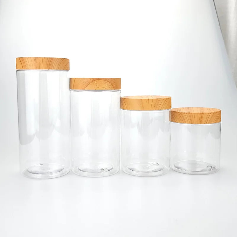 Clear Plastic Cosmetic Jars with Lids | Travel Storage Containers