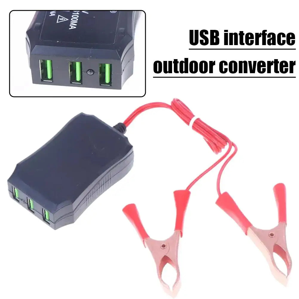 8V-24V Power Adapter Converter USB Interface With Battery Clip Outdoor Emergency Power Adapter For Phone LED Light Peaceful Pleasures Health and Wellness
