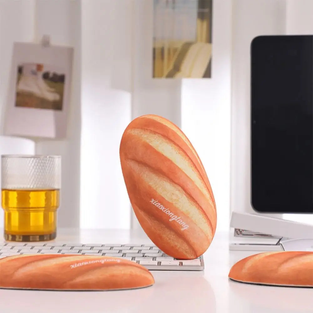 Easy To Clean Bread Shaped Mouse Wrist Pad Anti-slip Ergonomic Mini Wrist Guard Silicone Soft Hand Support Pillow School Peaceful Pleasures Health and Wellness